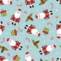 Seamless pattern with Christmas and Happy new year items. Royalty Free Stock Photo